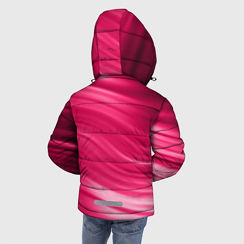 Зимняя куртка для мальчика Абстрактный волнистый узор в красно-розовых тонах / 3D-Красный – фото 4