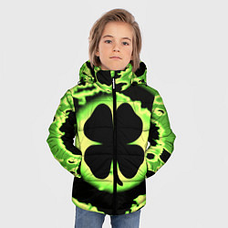 Куртка зимняя для мальчика Черный клевер кислотный, цвет: 3D-красный — фото 2