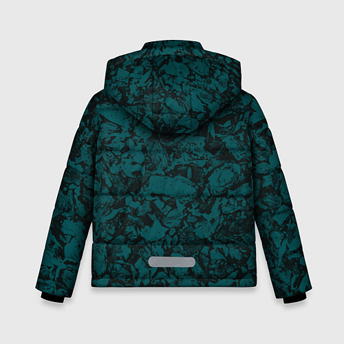 Зимняя куртка для мальчика Текстура каменная тёмно-зелёный / 3D-Черный – фото 2