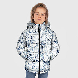 Куртка зимняя для мальчика Паттерн ледяные вершины гор, цвет: 3D-черный — фото 2