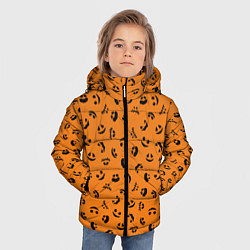 Куртка зимняя для мальчика Тыквенный узор, цвет: 3D-черный — фото 2