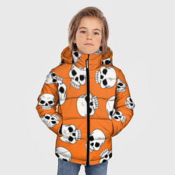 Куртка зимняя для мальчика Черепки для хэллоуина, цвет: 3D-черный — фото 2