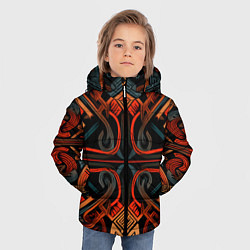 Куртка зимняя для мальчика Орнамент в скандинавском стиле, цвет: 3D-черный — фото 2