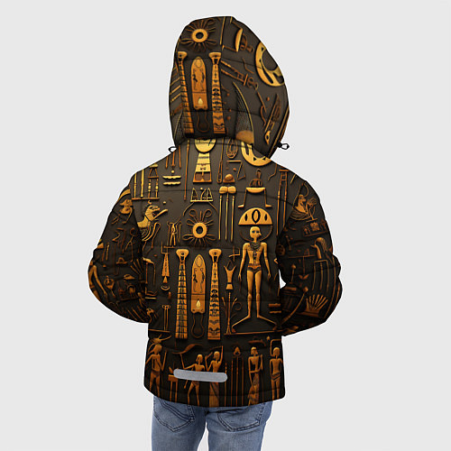 Зимняя куртка для мальчика Арт в стиле египетских письмен / 3D-Красный – фото 4