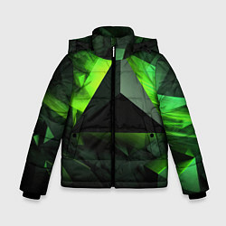 Куртка зимняя для мальчика Зеленые треугольники, цвет: 3D-красный