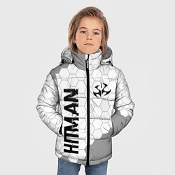 Куртка зимняя для мальчика Hitman glitch на светлом фоне вертикально, цвет: 3D-черный — фото 2