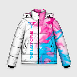 Куртка зимняя для мальчика The Last Of Us neon gradient style по-вертикали, цвет: 3D-черный