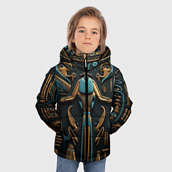 Куртка зимняя для мальчика Орнамент в стиле египетской иероглифики, цвет: 3D-красный — фото 2