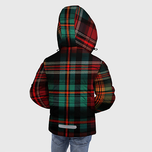Зимняя куртка для мальчика Красно-зелёная шотландская клетка / 3D-Красный – фото 4