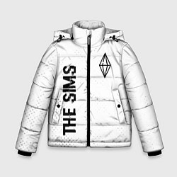 Куртка зимняя для мальчика The Sims glitch на светлом фоне вертикально, цвет: 3D-черный