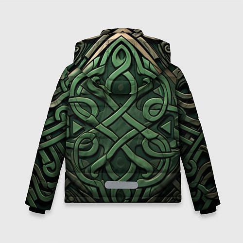 Зимняя куртка для мальчика Симметричный узор в ирландском стиле / 3D-Светло-серый – фото 2