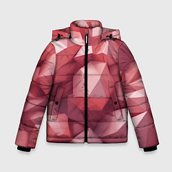 Куртка зимняя для мальчика Розовые полигоны, цвет: 3D-светло-серый