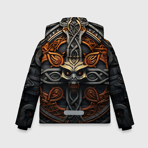 Зимняя куртка для мальчика Орнамент в викингском стиле / 3D-Черный – фото 2