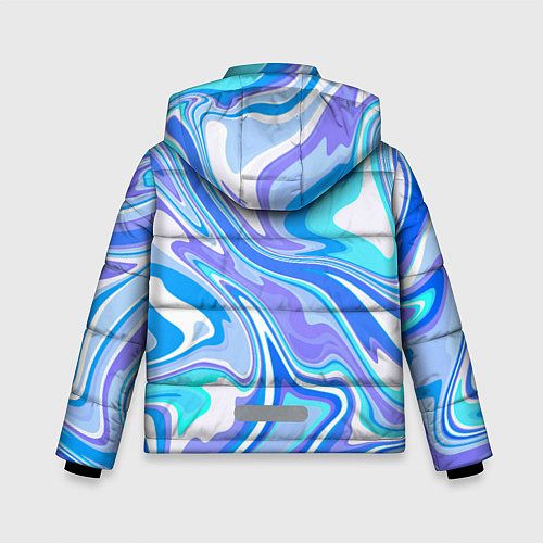 Зимняя куртка для мальчика Абстракция сине-голубая пластика / 3D-Светло-серый – фото 2
