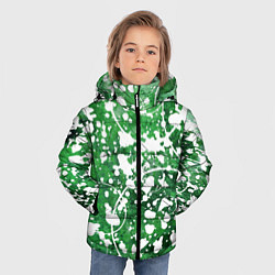 Куртка зимняя для мальчика Абстракция - круги на зелёном, цвет: 3D-черный — фото 2