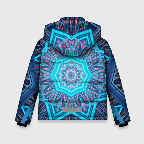 Зимняя куртка для мальчика Геометрический орнамент мандалы / 3D-Черный – фото 2