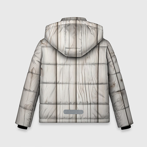 Зимняя куртка для мальчика Паттерн светлое дерево - нейросеть / 3D-Черный – фото 2