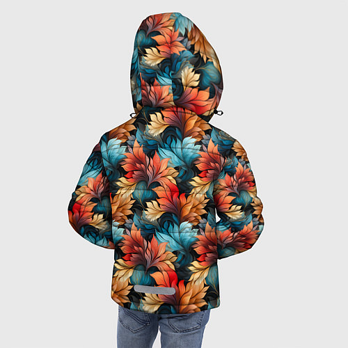 Зимняя куртка для мальчика Нарисованная трава паттерн / 3D-Красный – фото 4