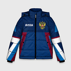 Куртка зимняя для мальчика Спортивная Россия, цвет: 3D-черный