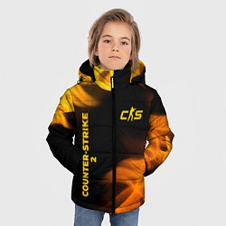 Куртка зимняя для мальчика Counter-Strike 2 - gold gradient вертикально, цвет: 3D-черный — фото 2