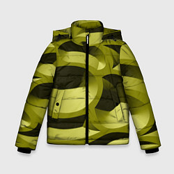 Куртка зимняя для мальчика Камуфляжные овалы и сеть, цвет: 3D-черный
