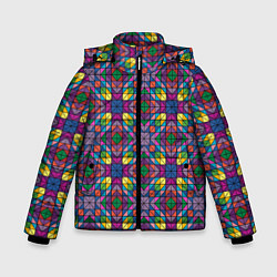 Куртка зимняя для мальчика Стеклянная мозаика, цвет: 3D-красный