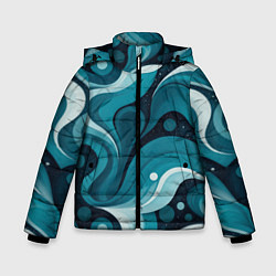 Куртка зимняя для мальчика Бирюзовая геометрия, цвет: 3D-черный