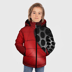 Куртка зимняя для мальчика Абстрактный фон карбон, цвет: 3D-светло-серый — фото 2