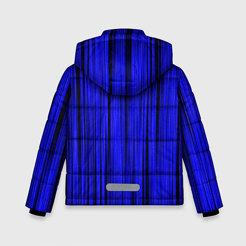 Зимняя куртка для мальчика Абстрактные полосы ультрамарин / 3D-Черный – фото 2