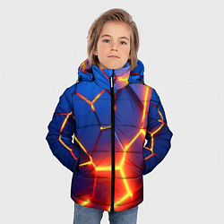 Куртка зимняя для мальчика Огненные плиты с разломом, цвет: 3D-светло-серый — фото 2