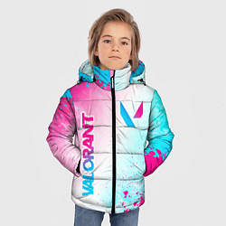 Куртка зимняя для мальчика Valorant neon gradient style вертикально, цвет: 3D-черный — фото 2