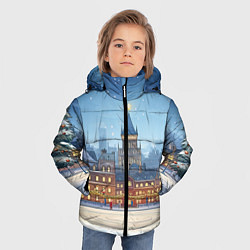 Куртка зимняя для мальчика Новогодняя площадь, цвет: 3D-черный — фото 2