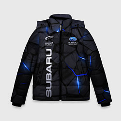 Куртка зимняя для мальчика Subaru - плиты с эффектом свечения, цвет: 3D-черный