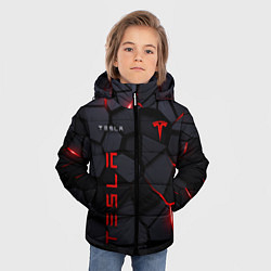 Куртка зимняя для мальчика Tesla - плиты с эффектом свечения, цвет: 3D-черный — фото 2