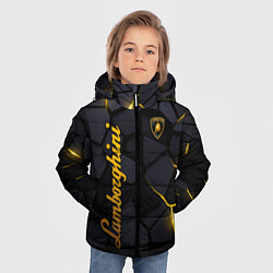 Куртка зимняя для мальчика Lamborghini - плиты с эффектом свечения, цвет: 3D-черный — фото 2