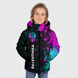 Куртка зимняя для мальчика Валентина и неоновый герб России по-вертикали, цвет: 3D-черный — фото 2
