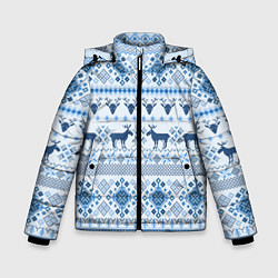 Куртка зимняя для мальчика Blue sweater with reindeer, цвет: 3D-светло-серый