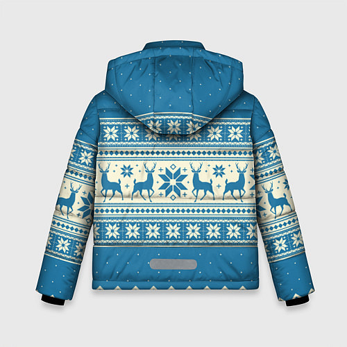 Зимняя куртка для мальчика Sweater with deer on a blue background / 3D-Черный – фото 2