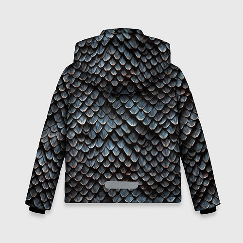 Зимняя куртка для мальчика Паттерн чешуя дракона / 3D-Черный – фото 2
