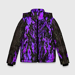 Куртка зимняя для мальчика Демонический доспех фиолетовый, цвет: 3D-черный