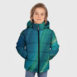 Куртка зимняя для мальчика Сине-зелёная жидкая текстура - нейросеть, цвет: 3D-светло-серый — фото 2