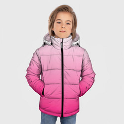 Куртка зимняя для мальчика Бело-розовый градиент, цвет: 3D-черный — фото 2