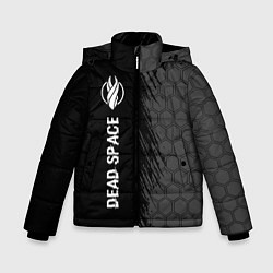 Зимняя куртка для мальчика Dead Space glitch на темном фоне по-вертикали