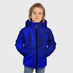 Куртка зимняя для мальчика Текстура синей шерсти, цвет: 3D-черный — фото 2