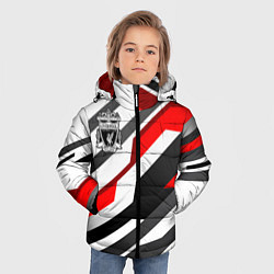 Куртка зимняя для мальчика Ливерпуль - абстракция, цвет: 3D-черный — фото 2