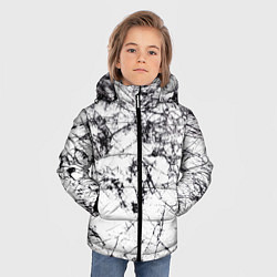 Куртка зимняя для мальчика Белый мрамор, цвет: 3D-черный — фото 2