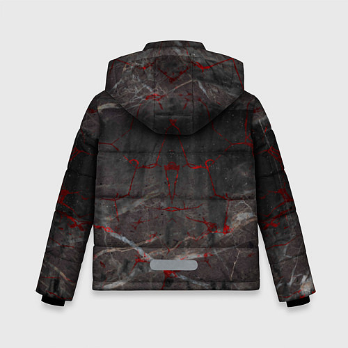 Зимняя куртка для мальчика Серый мрамор / 3D-Черный – фото 2