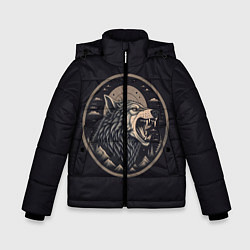 Куртка зимняя для мальчика Волк хищник, цвет: 3D-черный