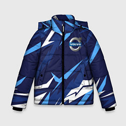 Куртка зимняя для мальчика Вольво - синяя абстракция, цвет: 3D-светло-серый
