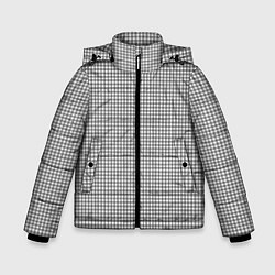 Куртка зимняя для мальчика Серая клеточка классическая, цвет: 3D-черный